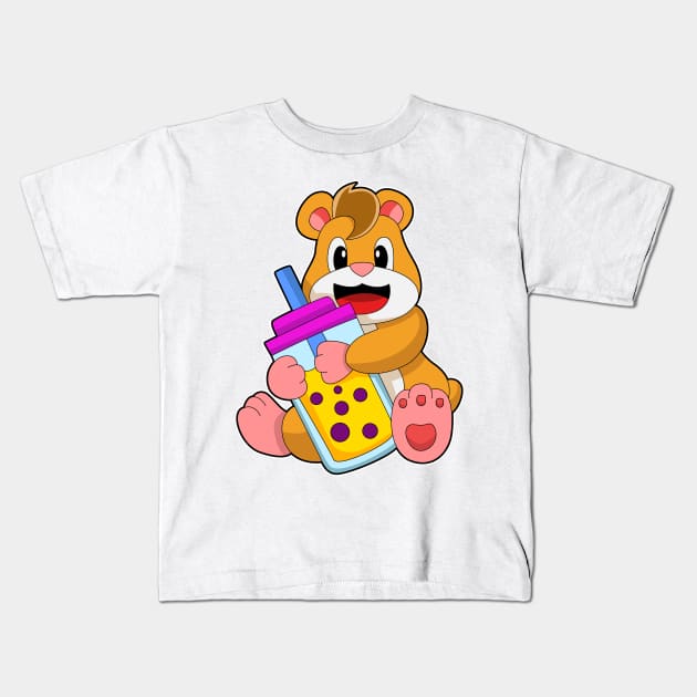 Hamster with Baby bottle Juice Kids T-Shirt by Markus Schnabel